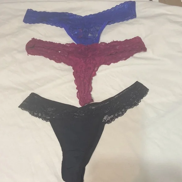 6 Pack Lace Thongs Lg Victoria Secrets & Pink & LOUNGERIE P - Picture 10 of 10